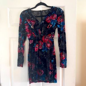 Floral Velvet Mini Dress